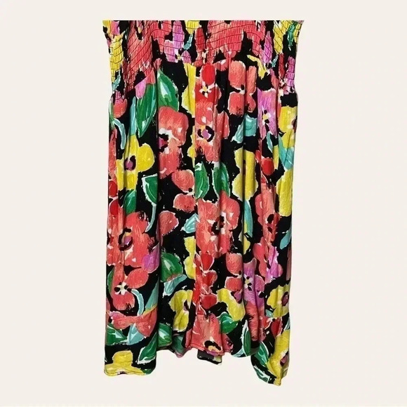 0097. Gb FLORAL MINI DRESS SMOCKING BACK ADJUSTABLE SPAGHETTI STRAPS SIZE SM - Picture 9 of 9